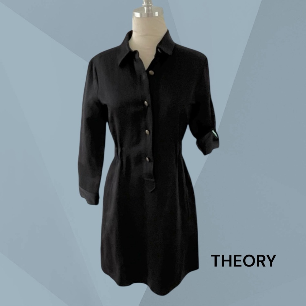 🇺🇸THEORY LADIES NAVY BLUE CLASSIC DRESS small
